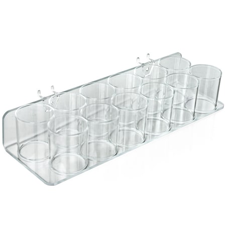 Azar Displays 12-Cup Tray for Pegboard or Slatwall, PK2 225575